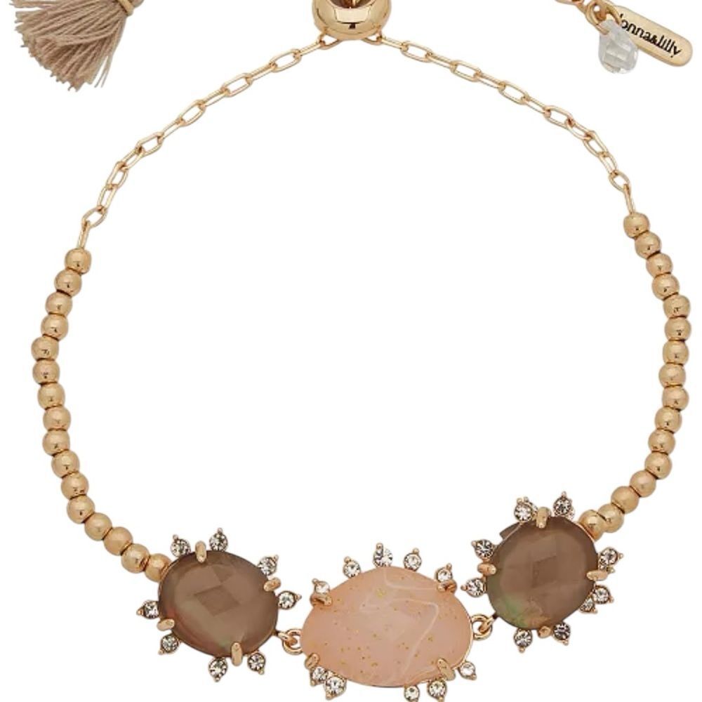 Gold and Brown Beaded Bracelet